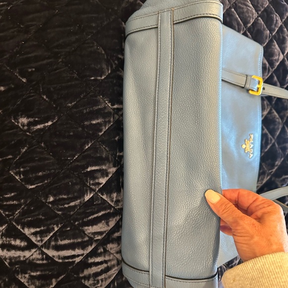 PRADA COBALT BLUE VITELLO PHENIX TOTE HANDBAG PURSE NWOT NEVER USED - Picture 8 of 9